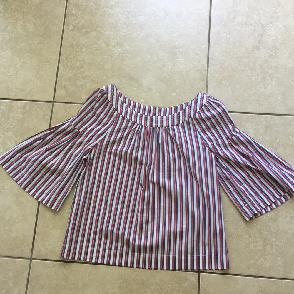 Trina Turk Blue and red striped top